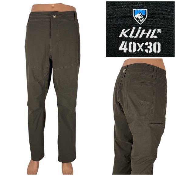 Kuhl Mens 40 x 30 Pants Brown Silencr Hiking Trail Camping 5166 Polyester EUC